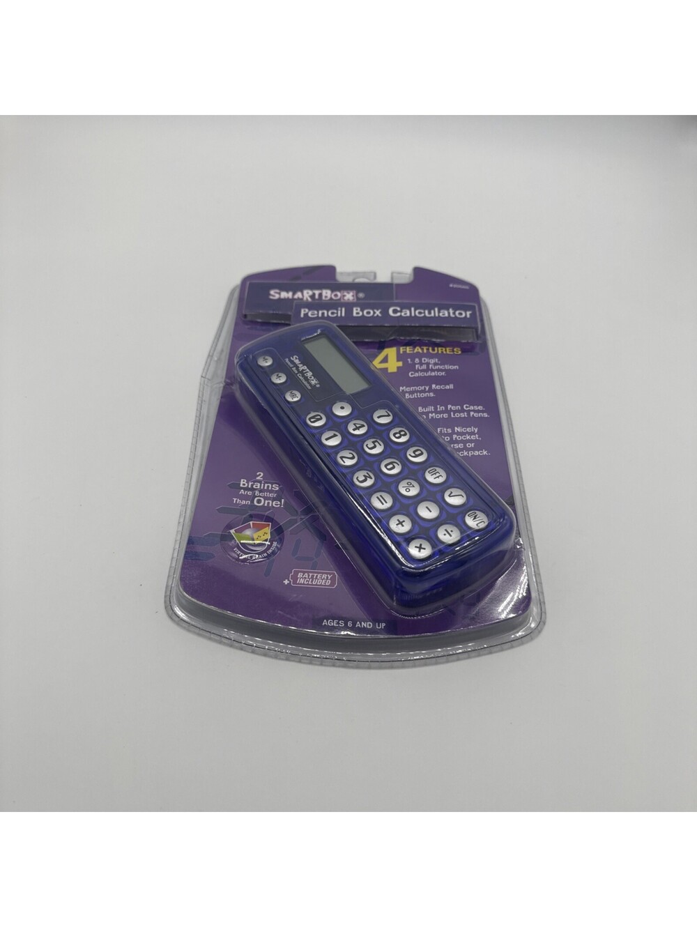 Vintage SmartBox Pencil Box Calculator Translucent Purple Y2K School Supply New